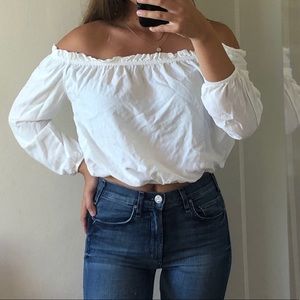 Brandy Melville White Off the Shoulder Top
